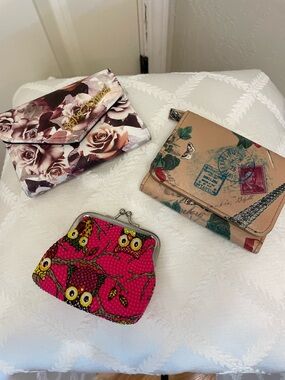 Betsy Johnson and a second wallet and one other Change Purse. Lot of 3.